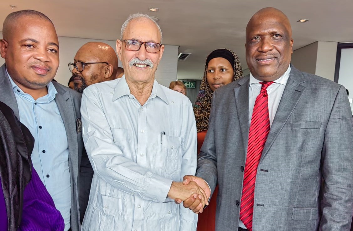 Amb. Piitso greeting Sahrawi President Brahim Ghali